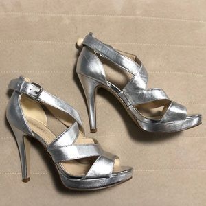 Nine West - Strappy Silver Heels - Size 6
